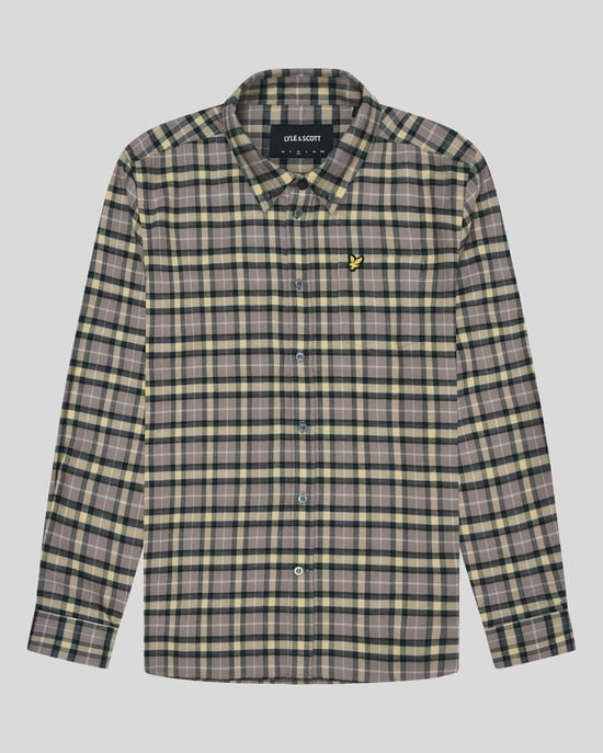 Camisa de manga larga verde azulado Argyle de franela a cuadros de Lyle & Scott - Image 5