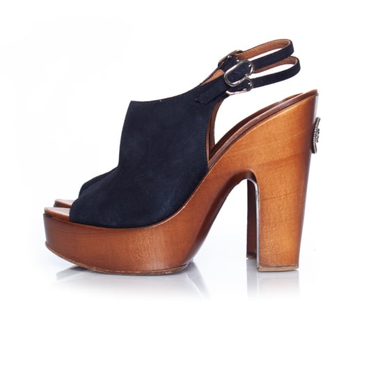 Wooden platform peep-toe clogs - Image 2
