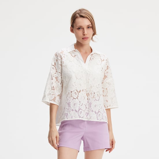Lace and cotton blouse - Image 1