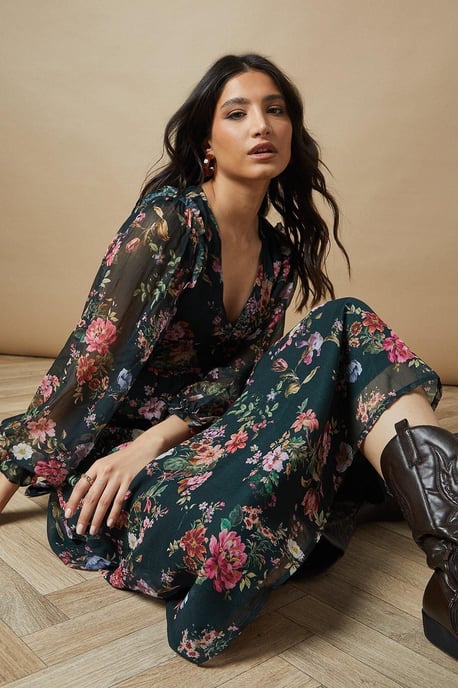 Bow Back Chiffon Midi Dress - Image 1