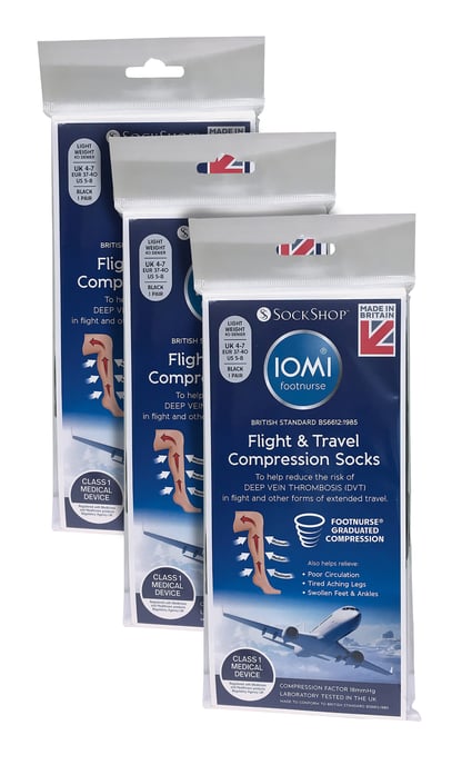 IOMI - Calcetines de vuelo de mujer Multipack de 3 pares - Beige - Image 2
