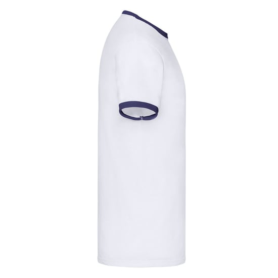 Fruit of the Loom Unisex Adult Ringer T-Shirt (White/Navy) - Image 3