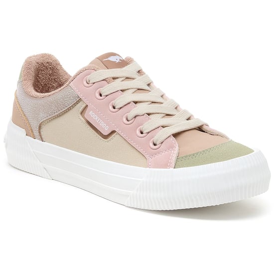 Rocket Dog Cheery Blocked PU/Seude Women's Taupe Trainers - Image 1