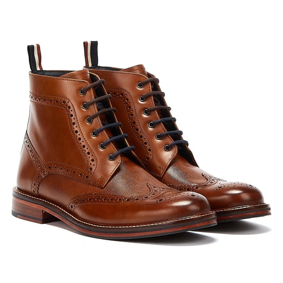 Ben Sherman Alfred Brogue Mens Tan Boots - Image 1