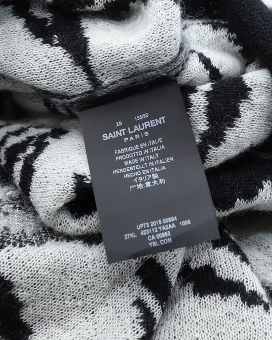 Saint Laurent Tiger Intarsia Jumper in Black Mohair - Image 3