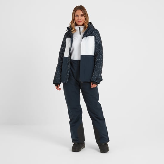 Cinder Womens Ski Jacket Dark Indigo Confetti Print/Dark Indigo