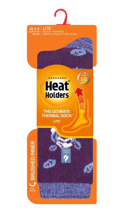 Heat Holders Lite - Calcetines Térmicos Aislantes para Mujer | Múltiples Diseños Incluyendo Rayas Argyle Corazones Estrellas | Calcetines Cálidos para Invierno - Ciruela (Roma) - Image 2
