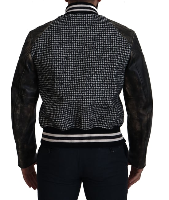 Chaqueta Bomber para Hombre de Polyester de Houndstooth Negro Dolce & Gabbana - Image 6