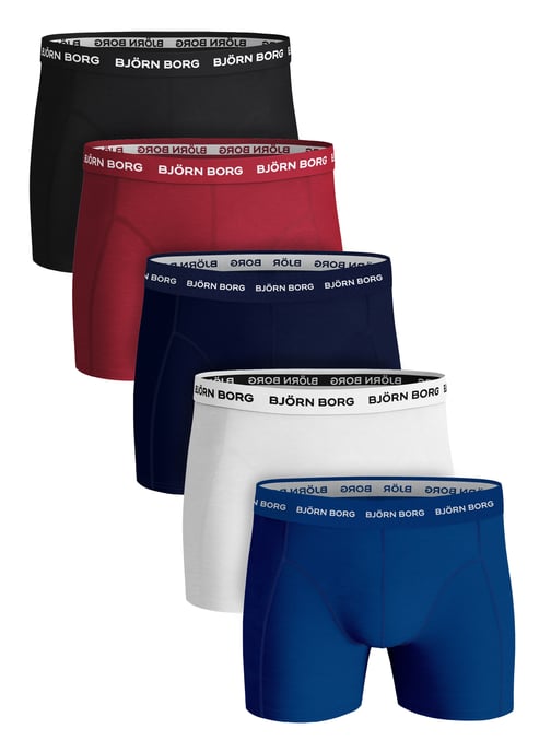 Björn Borg- 5 Pares Calzoncillos Boxer Hombre | Algodón Stretch Boxers Calzoncillos - Azul / Rojo - Image 1