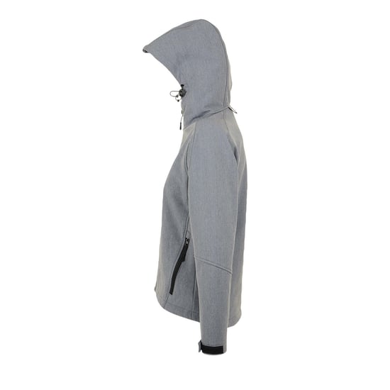 SOLS Womens/Ladies Replay Hooded Soft Shell Jacket (Breathable, Windproof And Water Resistant) (Grey Marl) - Image 3