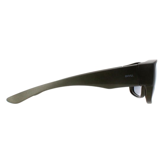 INVU Rectangle Unisex Matte Olive Metallic Grey Polarized E2601