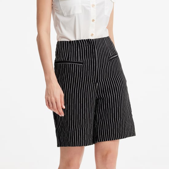 Striped straight shorts - Image 1