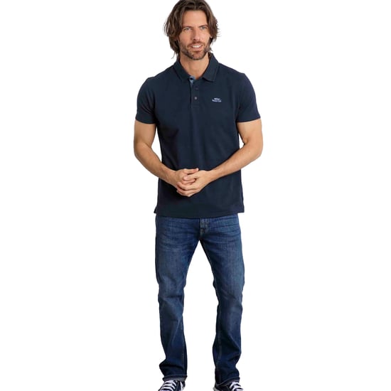Weird Fish Mens Miles Pique Organic Polo Shirt (Navy) - Image 5