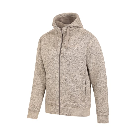 Mountain Warehouse Mens Nevis II Faux Fur Hoodie (Beige) - Image 3