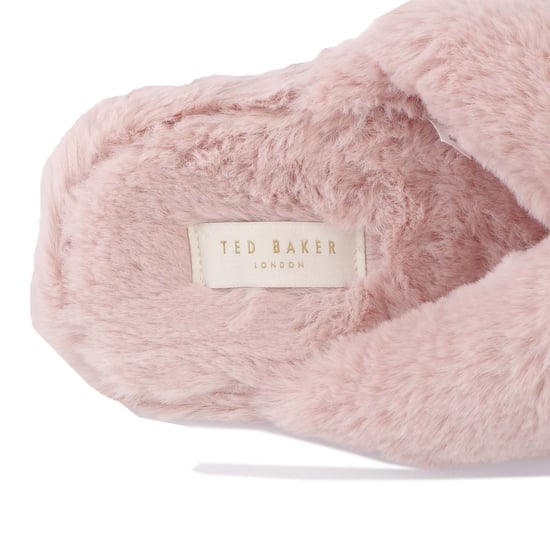 Chanclas de mujer Ted Baker Lopply Faux Fur Crossover en rosa oscuro - Image 6