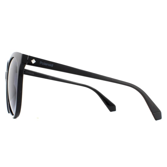 Polaroid Cat Eye Womens Black Grey Gradient Polarized Sunglasses