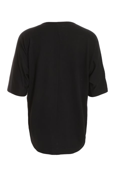 Curve Black Zip Batwing Top