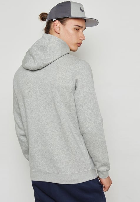 Sudadera con capucha gris con logo bordado Club de Nike - Image 2