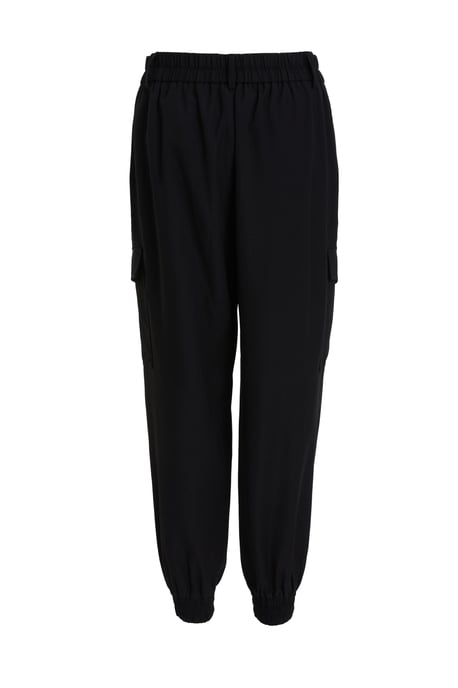 Petite Black High Waist Cargo Trouser