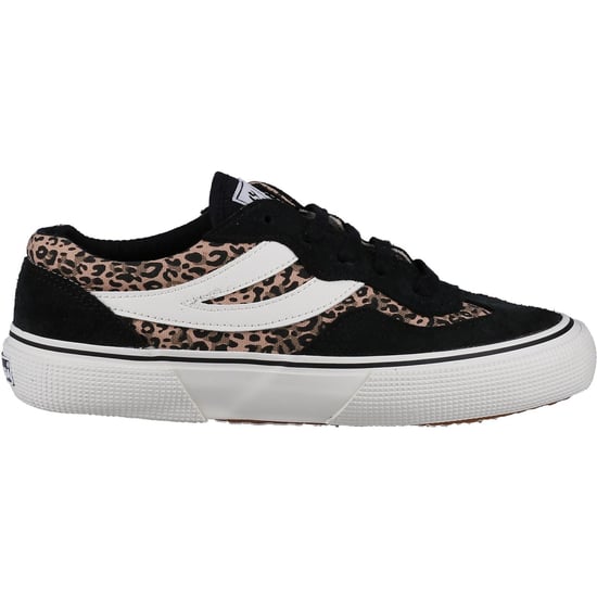 Superga 2941 Revolley Leather Women's Black/Micro Leopard Trainers - Image 4
