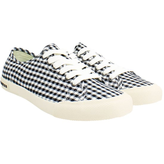 Seavees Monterey Americana Zapatillas Plimsolls Mujer Negro/Blanco - Image 2