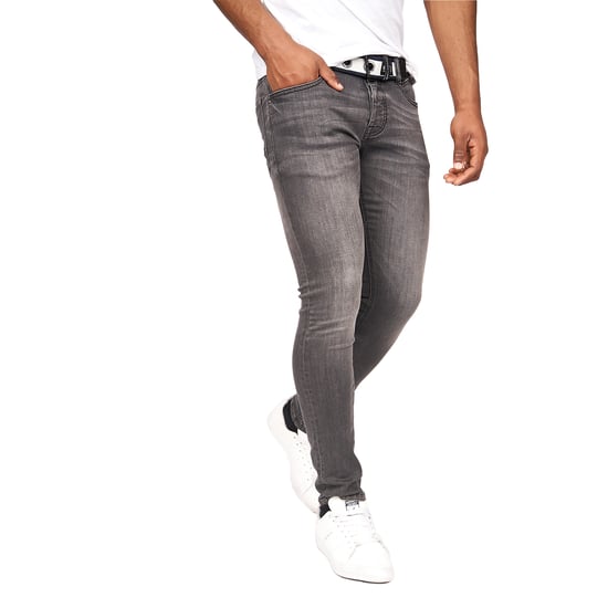 Crosshatch Mens Barbeck Slim Jeans (Washed Grey) - Image 3