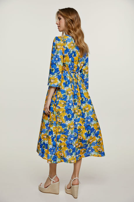 Vestido midi floral de corte imperio - Image 4
