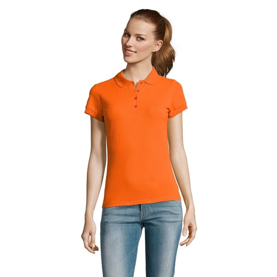 SOLS Womens/Ladies Passion Pique Short Sleeve Polo Shirt (Orange) - Image 4