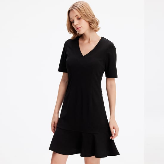 Minimalist trapeze jersey dress - Image 3
