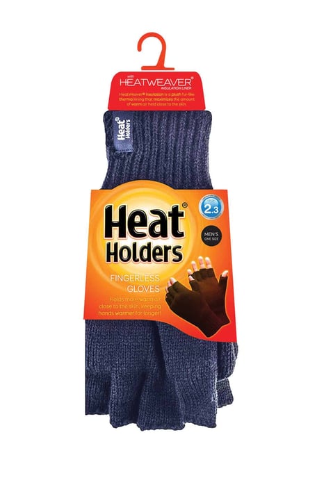 Mens Winter Warm 3.2 TOG Fleece Lined Insulated Fingerless Gloves - Image 2