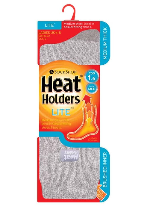 Heat Holders Lite - Calcetines térmicos de invierno para mujer en colores lisos - Plata / Crema - Image 2