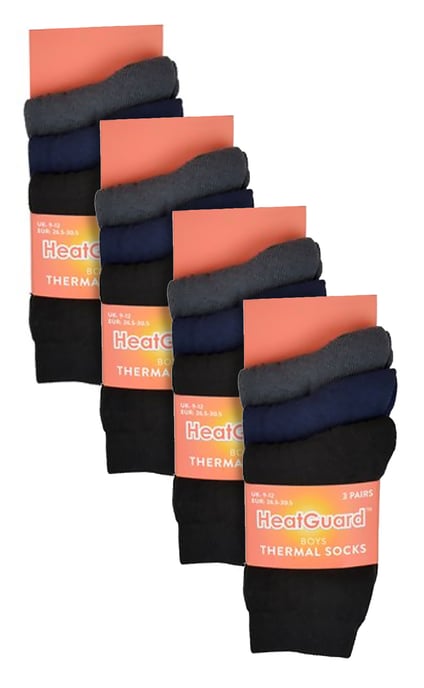 Paquete múltiple de 12 pares de calcetines térmicos para niños | Sock Snob | Calcetines gruesos para niños en invierno | Niños y niñas - BNG - Image 2