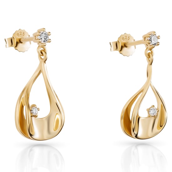 Orphelia 'Etoile' Women's 925 Sterling Silver Drop Earrings - Gold ZO-7524/G - Image 5