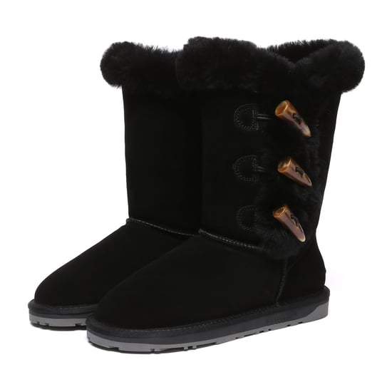 EVER AU Botas altas con botones de cuerno para mujer - Ashy - Image 4