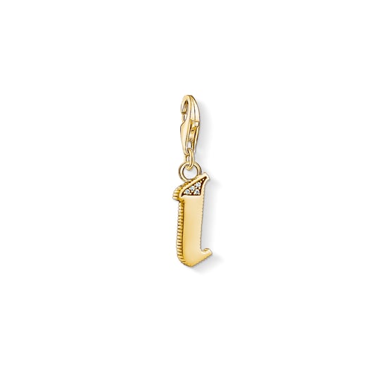 Unisex Charm Pendant Letter I Gold