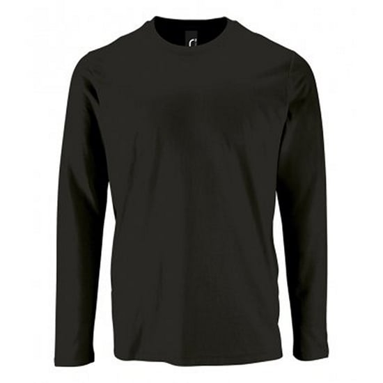 SOLS Mens Imperial Long Sleeve T-Shirt (Deep Black) - Image 1