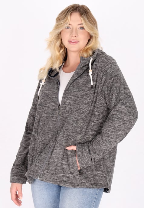 Dreimaster fleece jacket women Grey melange - Image 3