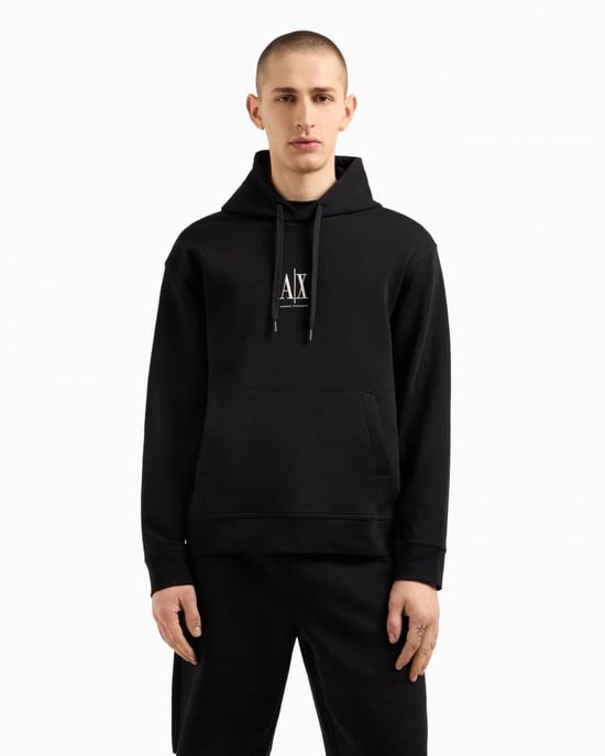 Sudadera con capucha de hombre Armani Exchange con logotipo A|X bordado en el centro - Image 1