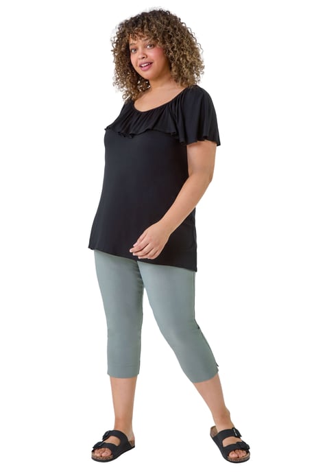 Curve Cropped Elastic Waist Stretch Trouser