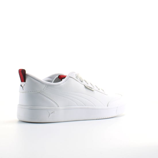 Puma Court Breaker Flag White Leather Mens Lace Up Trainers 366817 01