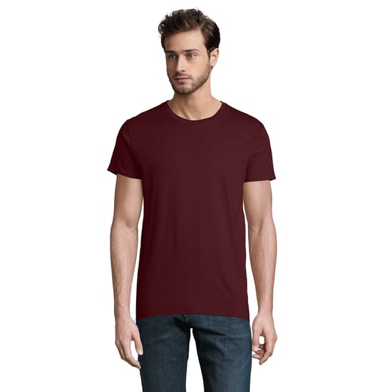 SOLS Mens Pioneer Organic Cotton T-Shirt (Burgundy) - Image 1