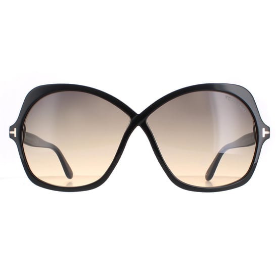 Tom Ford Butterfly Womens Shiny Black Smoke Gradient Rosemin FT1013