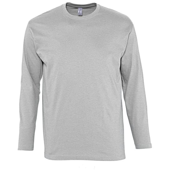 SOLS Mens Monarch Long Sleeve T-Shirt (Grey Marl)