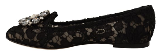 Zapatos Mocasines de Encaje Cristal Negro Taormina para Mujer de Dolce & Gabbana - Image 3