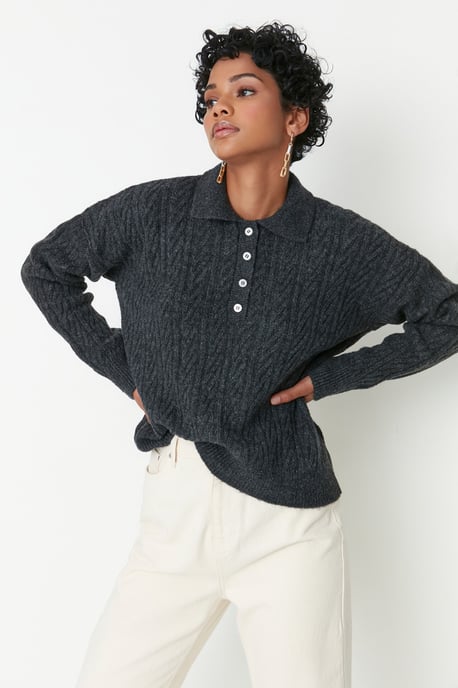 Trendyol Women's Hair Braid Sweater - Image 3
