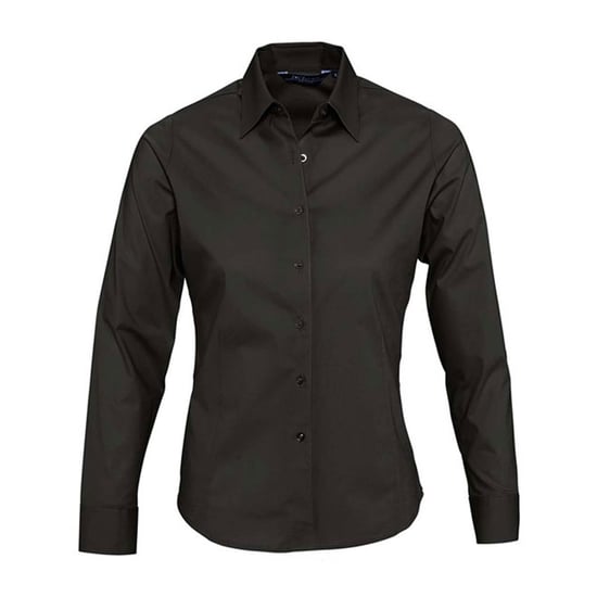 SOLS Womens/Ladies Eden Stretch Long-Sleeved Business Shirt (Black) - Image 1