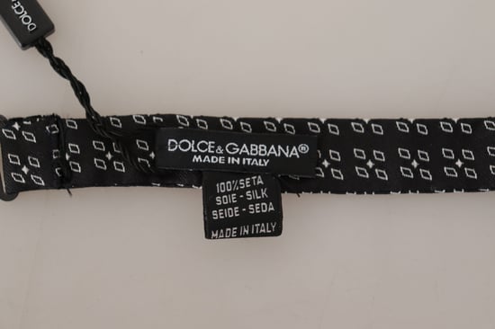 Corbata de hombre Papillon de seda 100% negra y blanca con lunares de Dolce & Gabbana - Image 4