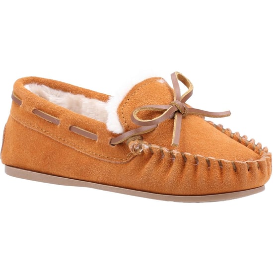 Hush Puppies Childrens/Kids Addison Suede Slippers (Tan) - Image 1