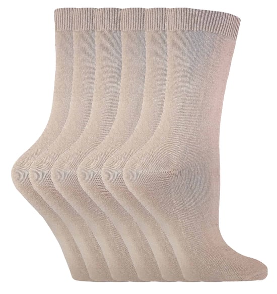 Sock Snob - 6 pares de calcetines de algodón de colores lisos para mujer - Image 1