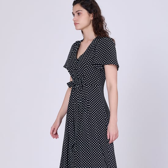 Polka dot flared shirt-dress - Image 4